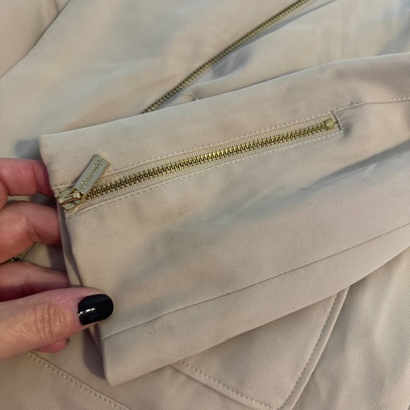 Calvin Klein Cream Colored Offset Gold Metal Zippers & Snaps Size 4 Pre-owned - Picture 7 of 12
